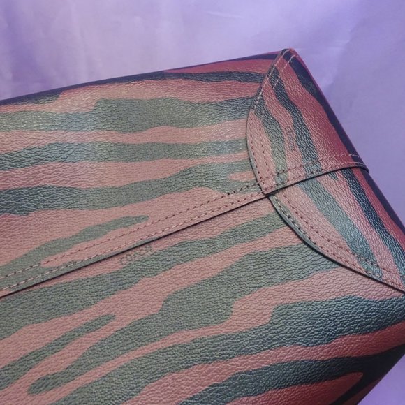 Coach City Reversible Tiger Print Dark Red Tote - Picture 4 of 4